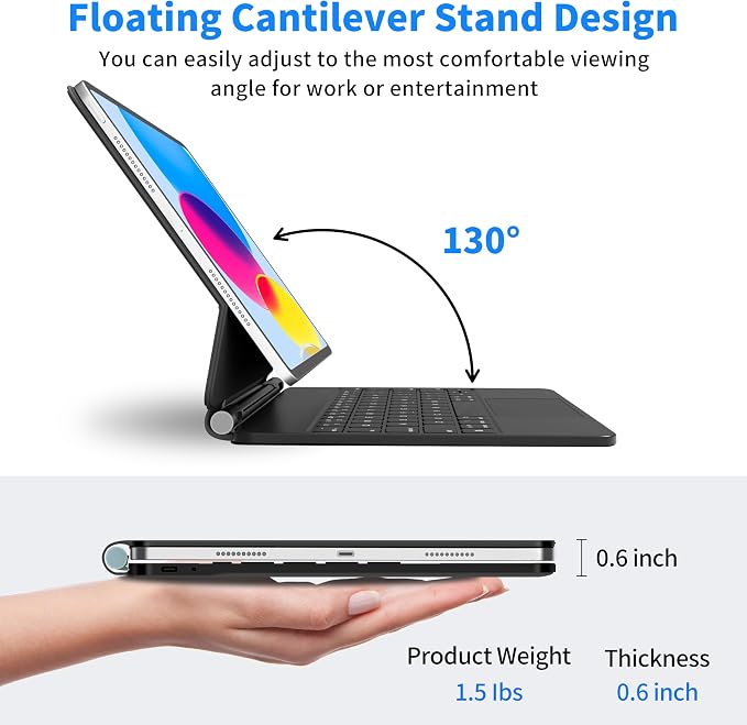 Keyboard Case for iPad 11th and iPad 10th Generation, Magic Keyboard for ipad - Image 6