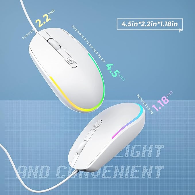 Seenda Wired RGB Backlit Optical LED Mouse - Image 5