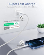 USB C to Lightning Cable 6FT 2Pack, Power iPhone Charger Cord MFi Certified - Image 2