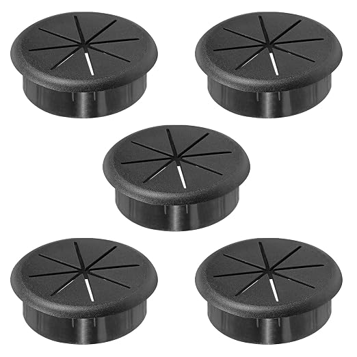 2-3/8" Black Desk Grommet, JTemgle Flexible Cable Grommet Rubber Cable Hole by JTemgle