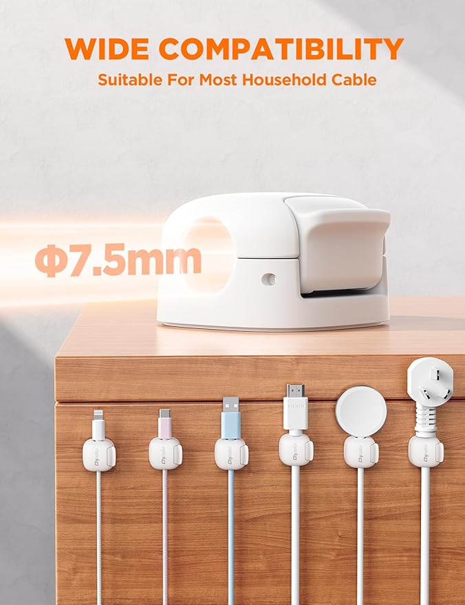 12Pack Cord Organizer, Chfeila Compact Dual Spring & Clasp Lock Cable - Image 5