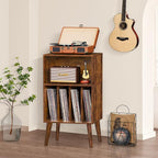 Lerliuo Record Player Stand, Mid-Century Vinyl Storage Cabinet Table - Image 7
