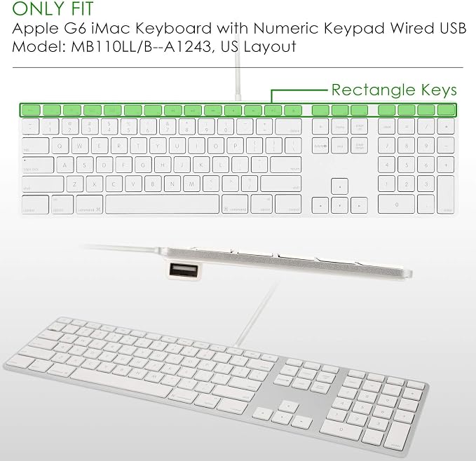 Allinside Black Keyboard Cover for iMac USB Keyboard A1243 MB110LL/B - Image 2