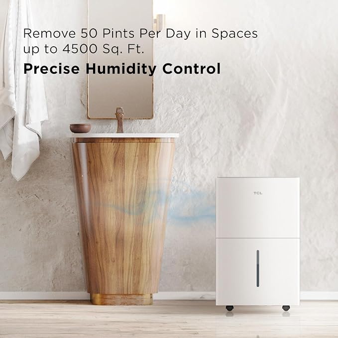 TCL 4500 Sq. Ft. 50-Pint Smart Dehumidifier, Energy Star 2024, Including - Image 4