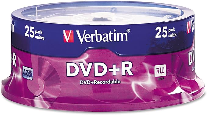 Verbatim DVD+R Blank Discs AZO Dye 4.7GB 16X Recordable Disc by Verbatim