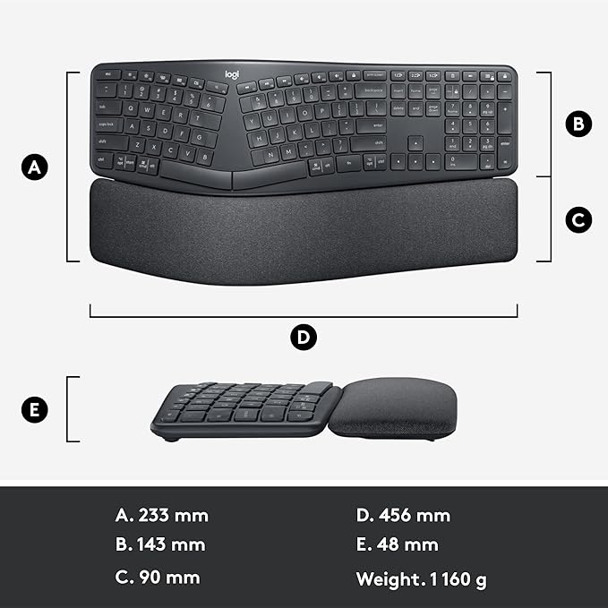 Logitech ERGO K860 Wireless Ergonomic Keyboard - Image 13