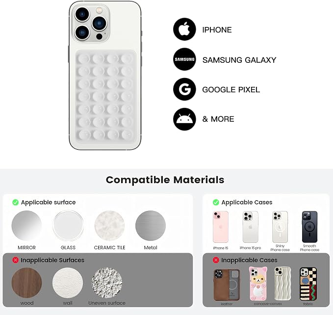Silicone Double-Sided Suction Phone Grip Detachable Mount - Image 7