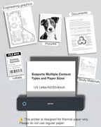 Inkless Portable Printer for Travel, 300DPI Wireless Thermal Printer Support - Image 5