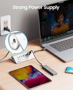 ORICO 7 Port USB Hub 10Gbps, Aluminum USB 3.2 Gen 2 Hub, 6 USB 3.2 Data Ports - Image 2