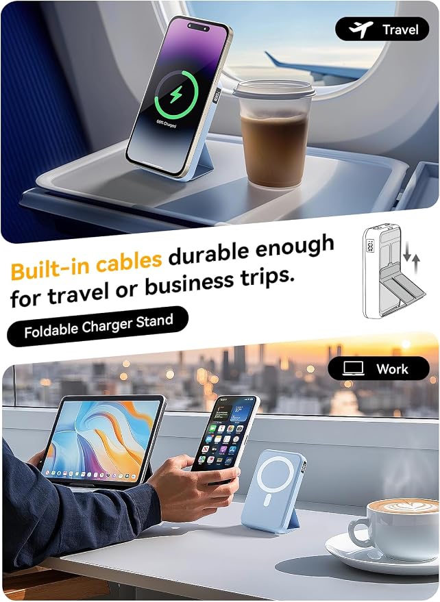 Magnetic Portable Charger, 10000mAh Wireless Power Bank - Image 8
