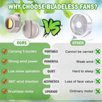 Portable Silent Mini Bladeless Fan Clip on, Portable Silent Mini Bladeless - Image 5