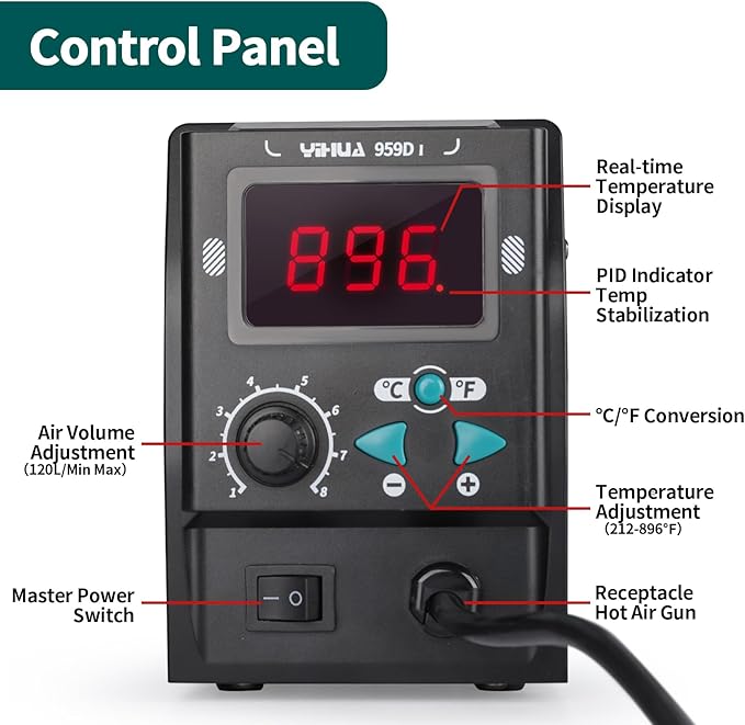 YIHUA 959D I Digital Hot Air Rework Station - Image 4