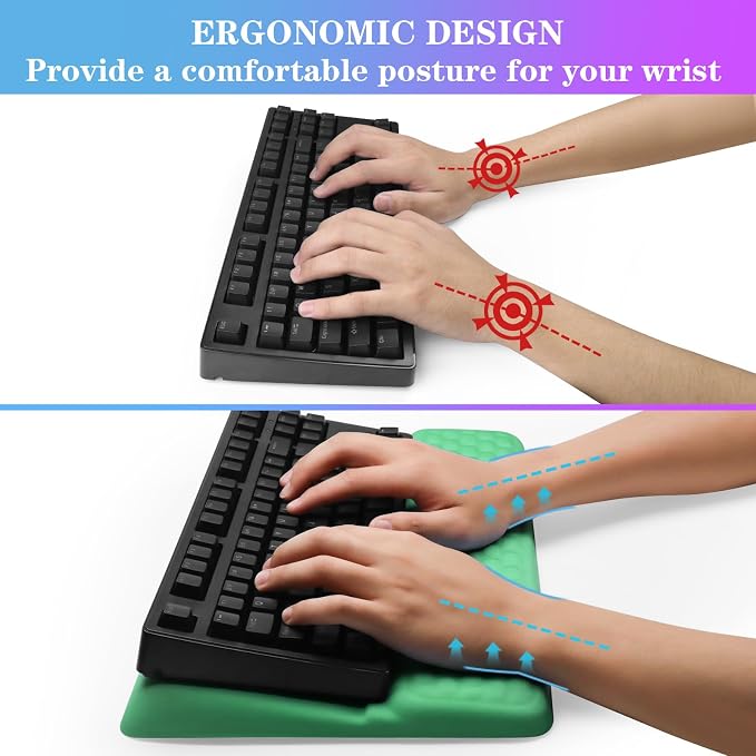 Computer Keyboard Stand with Wrist Rest, Ergonomic Tilted Keyboard Holder - Image 3