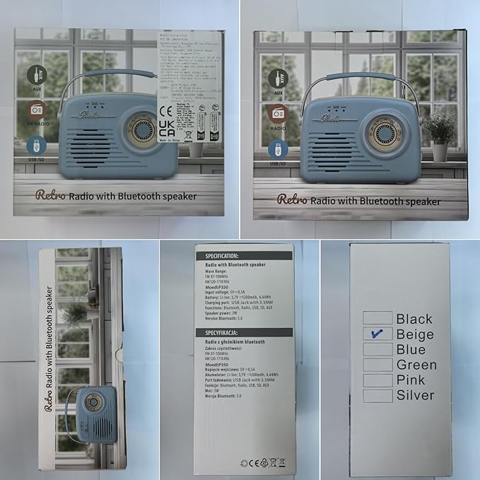 Portable Am Fm Radios, Radio Bluetooth Support Battery Operated and Plug in Wall - Image 9