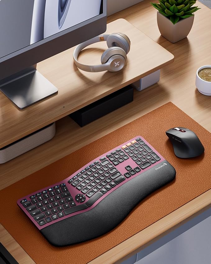 ProtoArc Ergonomic Wireless Keyboard Mouse, EKM01 Plus Full Size Ergo Bluetooth - Image 7
