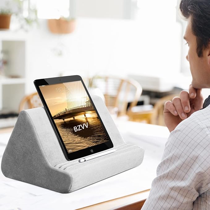 Soft Tablet Stand Pillow with Pocket, Tablet Cushion Stand, Adjustable 3 - Image 2