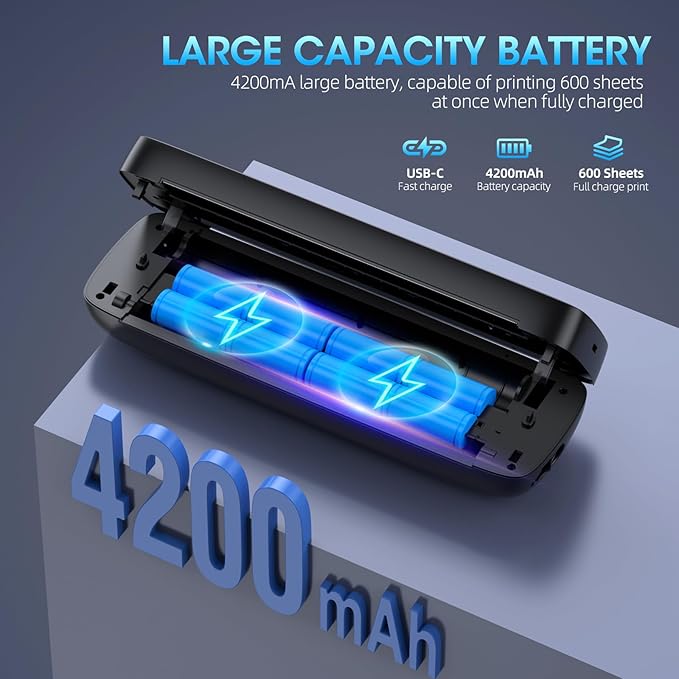Portable Printer Wireless for Travel，Bluetooth Thermal Printer Support 8.5" X - Image 3