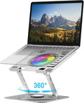 Laptop Stand, with 360°Rotating Base, External Cooling Fan, Adjustable RGB by YTech