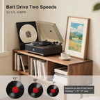 Vinyl Record Player Built in HiFi Stereo Speakers BT Wireless Input Belt Drive - Image 2
