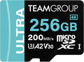 TEAMGROUP A2 Ultra Card 256GB Micro SDXC UHS-I U3 A2 V30, R/W up to 200/150 MB/s by TEAMGROUP