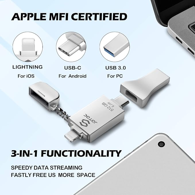 JSL JDTDC 512GB Apple MFi Certified iPhone-Photo-Stick USB C - Image 2