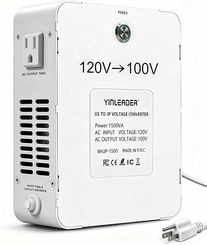 Yinleader 1500W US 120V to 100V JP Japan Voltage Converter Step Down by Yinleader