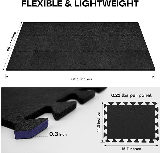 Starfavor Sound Absorbing Interlocking Floor Mats Pads 18 Pcs, 15.7" x 11.8" - Image 2