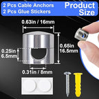 2 Sets Charger Holders for Cords, Adhesive Metal Cord Clips, Cable Management - Image 2