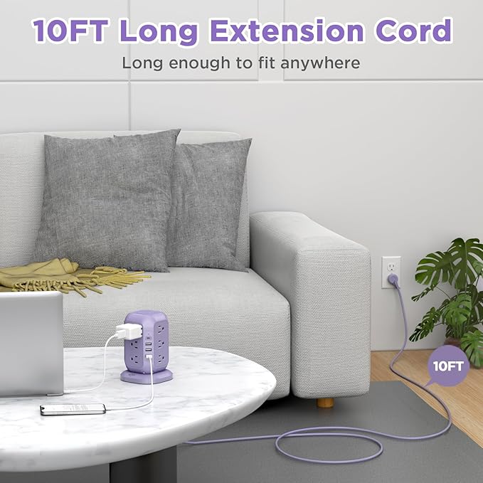 USB C Power Strip Tower, Surge Protector - Image 2