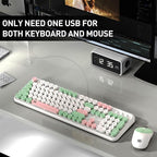 Wireless Keyboard and Mouse Set, 105 Keys Full-Size Cute Colorful Keyboard and - Image 7