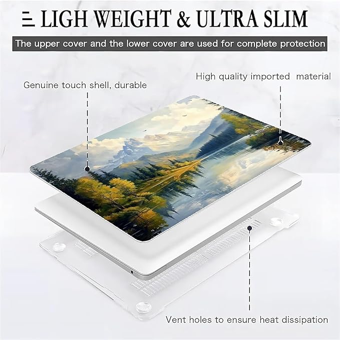 Compatible with MacBook Air 13.3 13.6 Inch Case 2022 2021 2020 2019 Plastic - Image 2