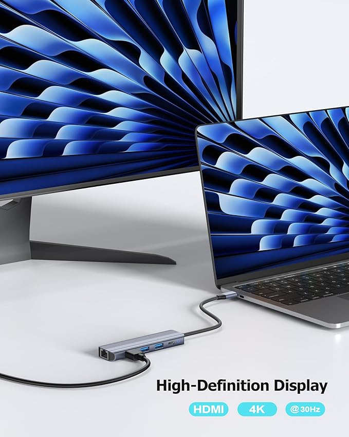 USB C Hub Ethernet HDMI Multiport Adapter - Image 6