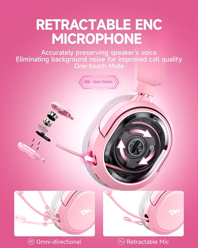 Wireless Gaming Headset, 7.1 Surround Sound, 2.4GHz USB Gaming Headphones - Image 5
