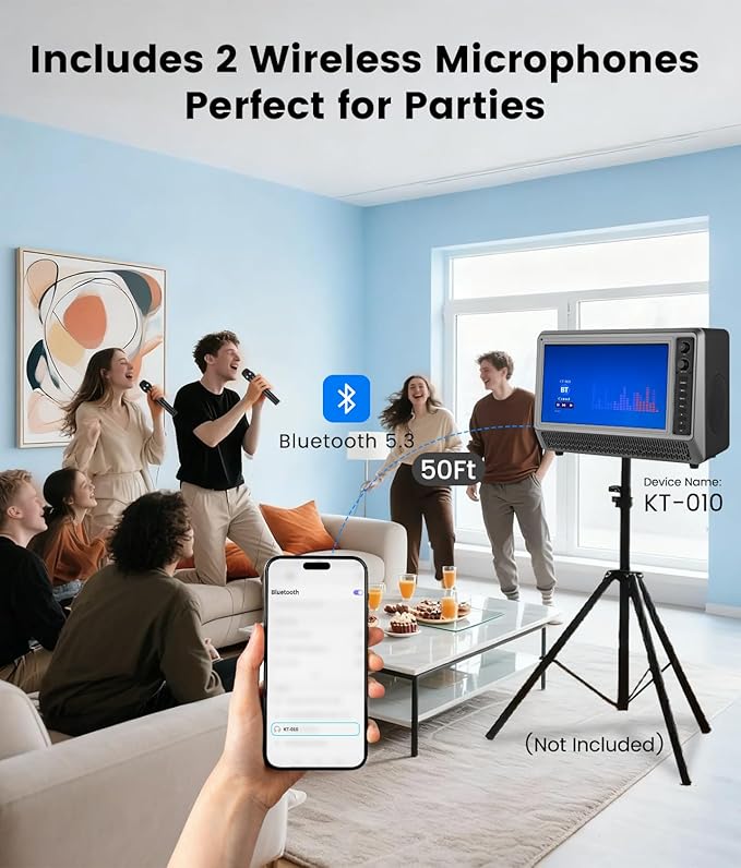 Feihe 15.6” Small Smart TV Built-in Bluetooth Speaker System, 200W Peak Power - Image 4