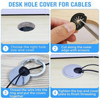 Desk Grommet 2", Desk Cord Hole Cover, Cable Grommet Metal Zinc Alloy Materilal - Image 4