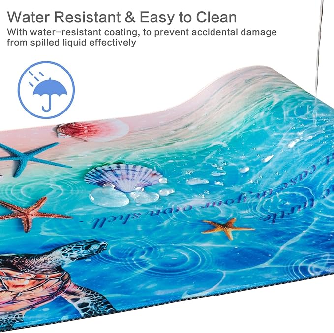 Lokigo Sea Turtle Desk Pad, Waterproof Large Mouse Pad - Image 5