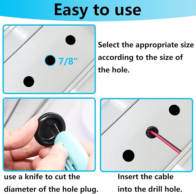 Rubber Grommet Kit Closed Firewall Grommet 7 Sizes 7/25" 3/8" 1/2" 5/8" 3/4" - Image 5