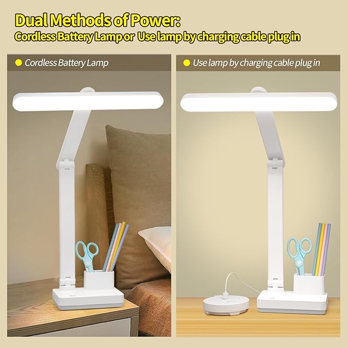 Cordless Desk Table Lamp Reading Light Rechargeable Battery 4000mah, Tall & - Image 4
