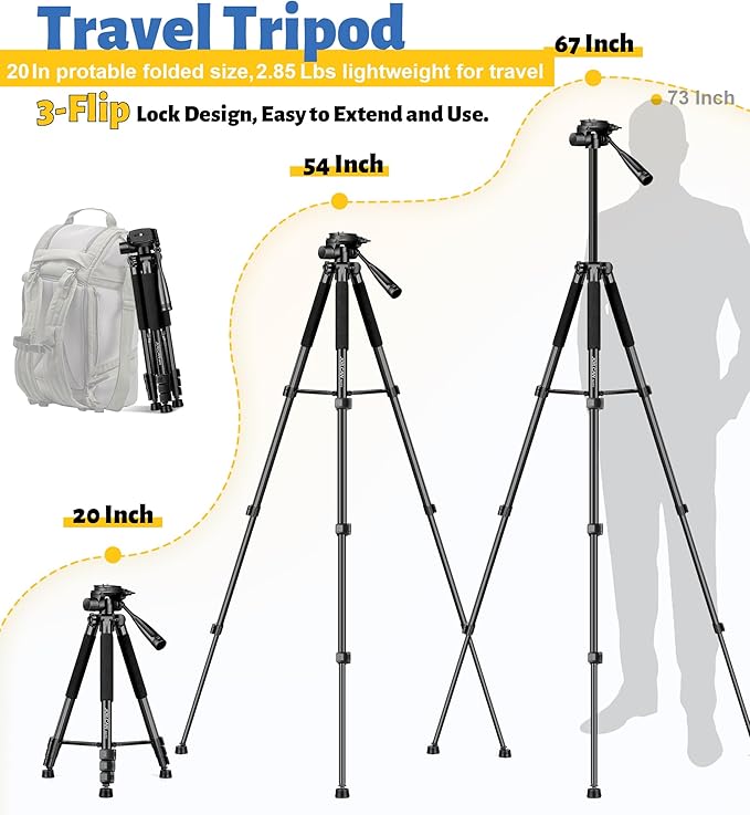 JOILCAN Tripod for Camera, Phone Tripods for Video Recording Photo Vlog - Image 5