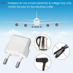 12 Pack White US to Europe Travel Adapter - Image 4