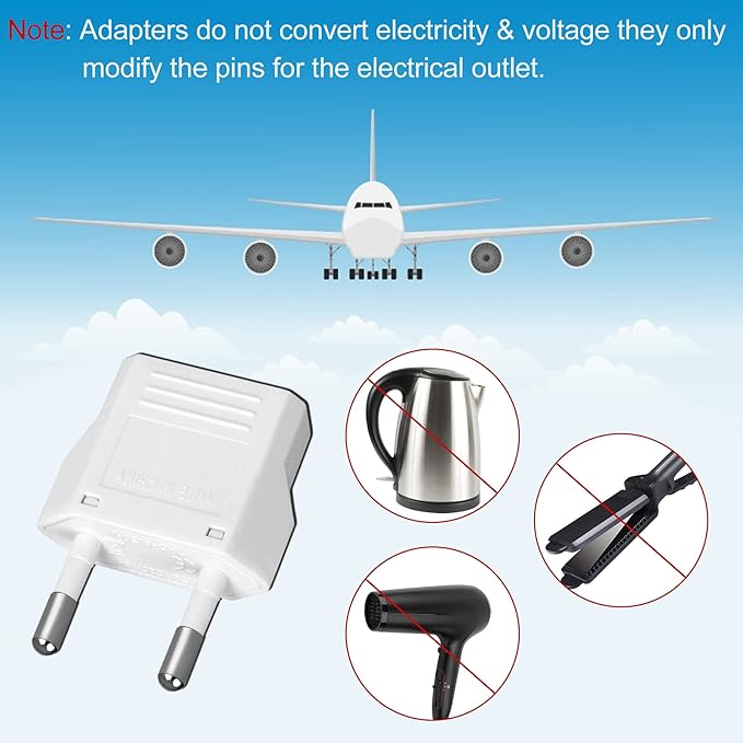 6 Pack US to Europe Plug Adapter - Image 4
