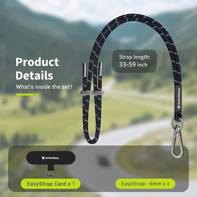 SWITCHEASY 6mm Adjustable Crossbody Phone Strap Compatible - Image 8