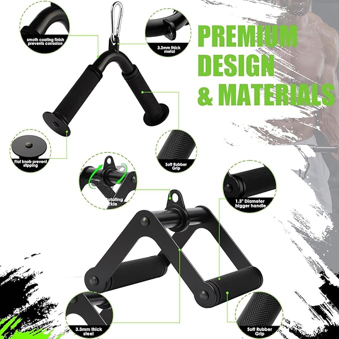 Cable Machine Attachment，LAT Pulldown Attachments Upgraded 1.3 Inch Comfort - Image 4