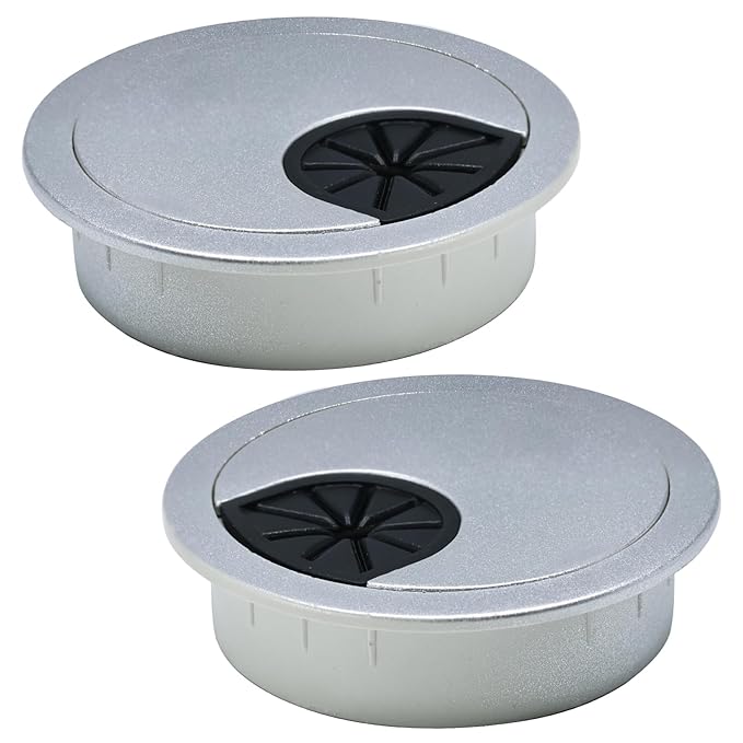 2 Pcs Desk Grommet 2-3/8" / 60 mm, Desk Cord Hole Cover, Cable Grommet ABS by EASYEAH