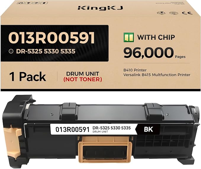 5325 5330 5335 Drum Unit 013R00591 Drum Unit Black 1-Pack High-Yield Replacement by KingKJInkToner