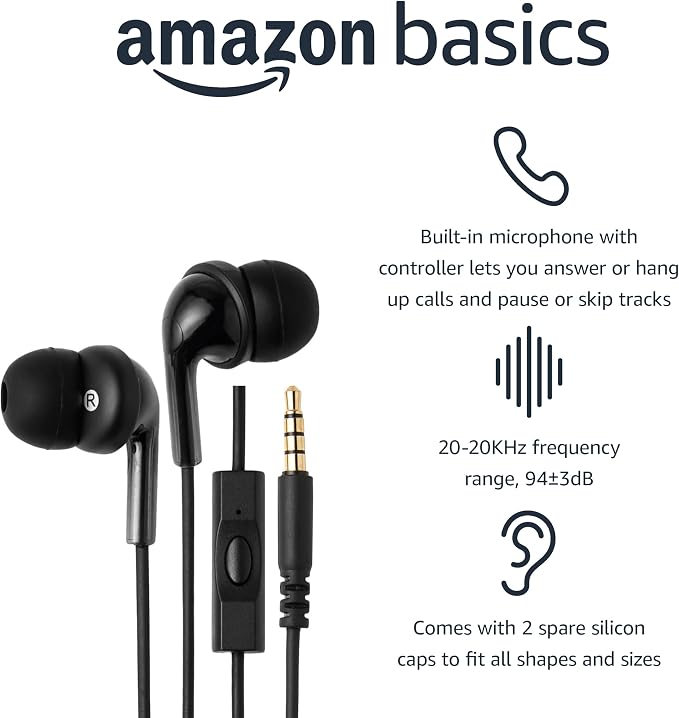 Amazon Basics Wired Earbuds - Image 2