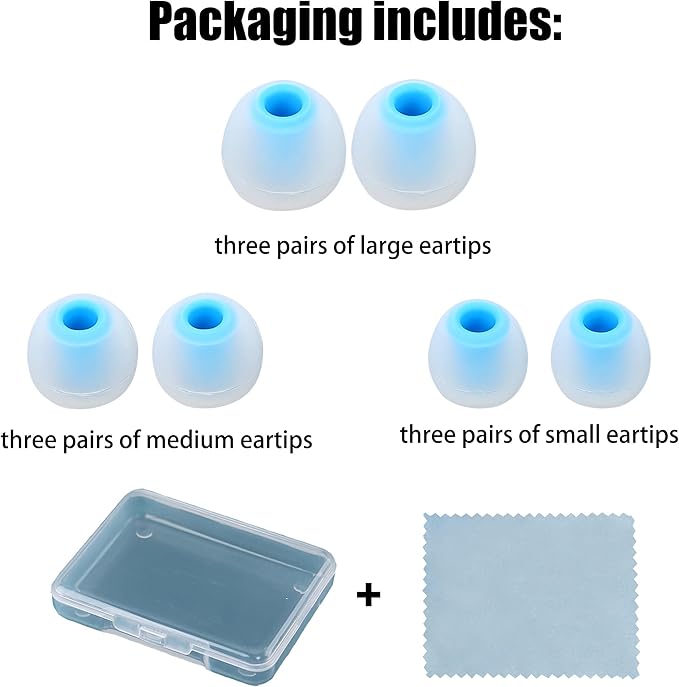 Earbud Replacement Tips Silicone Earbud Tips Ear Tips Fit Most in-Ear Earbuds - Image 7