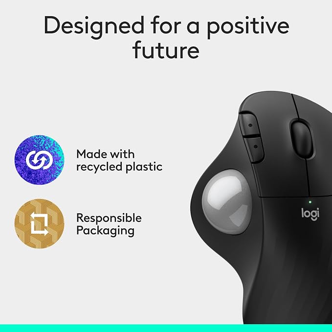 Logitech Ergo M575S Wireless Trackball Mouse, Wireless Ergonomic Mouse - Image 9