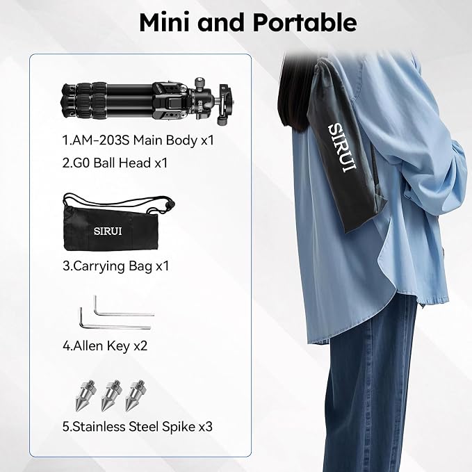 SIRUI Lightweight Mini Tripod, 1.9lbs Aluminum Desktop Table Tripod - Image 8