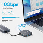 USB C Hub 10Gbps, 100W Power Delivery, 3 USB A3.1+1 USB-C 3.1 Data Port - Image 3